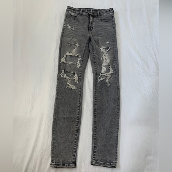 AE Next Level High-Waisted Distressed Jegging - Picture 2 of 6